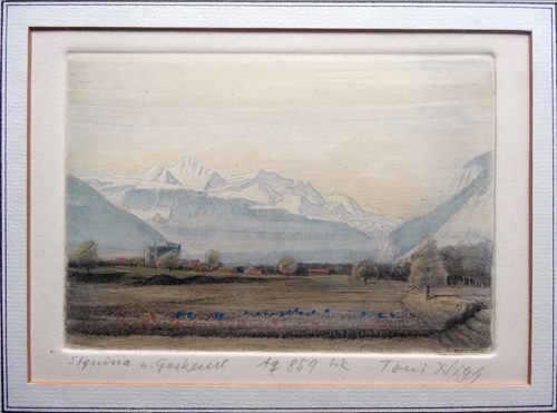 Toni Nigg Kupferstich koloriert
                                  vom K�nstler